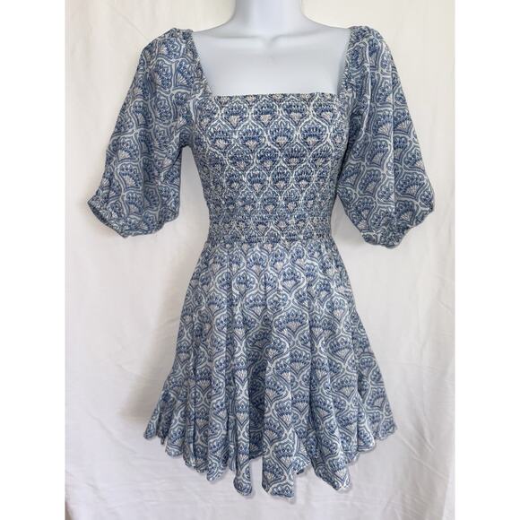 Erica Wilson Nantucket Fan Flare Prairie Boho Maiden Cottagecore Babydoll Sz XS - Picture 1 of 16